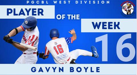 Gavyn Boyle Named A PGCBL Player of The Week