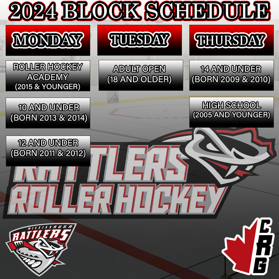 2024 BLOCK SCHEDULE Canadian Roller Hockey Group
