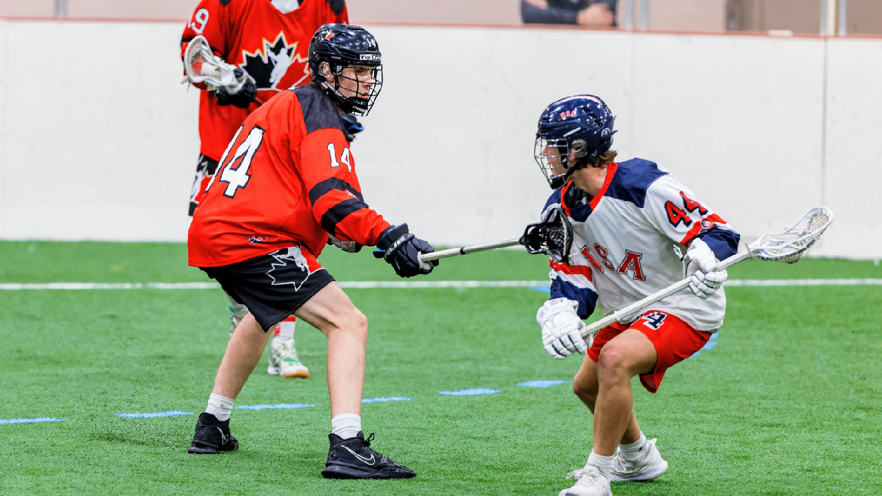 Owen Tasse competing at the 2021 IIJl World U17 Lacrosse Championship