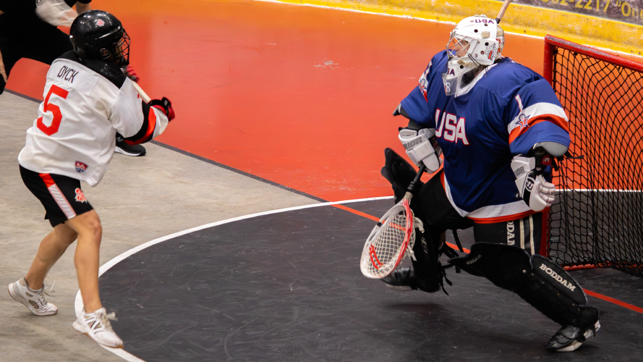 Michael Dyck scores on a penalty shot against the United States in Gold Medal Game.