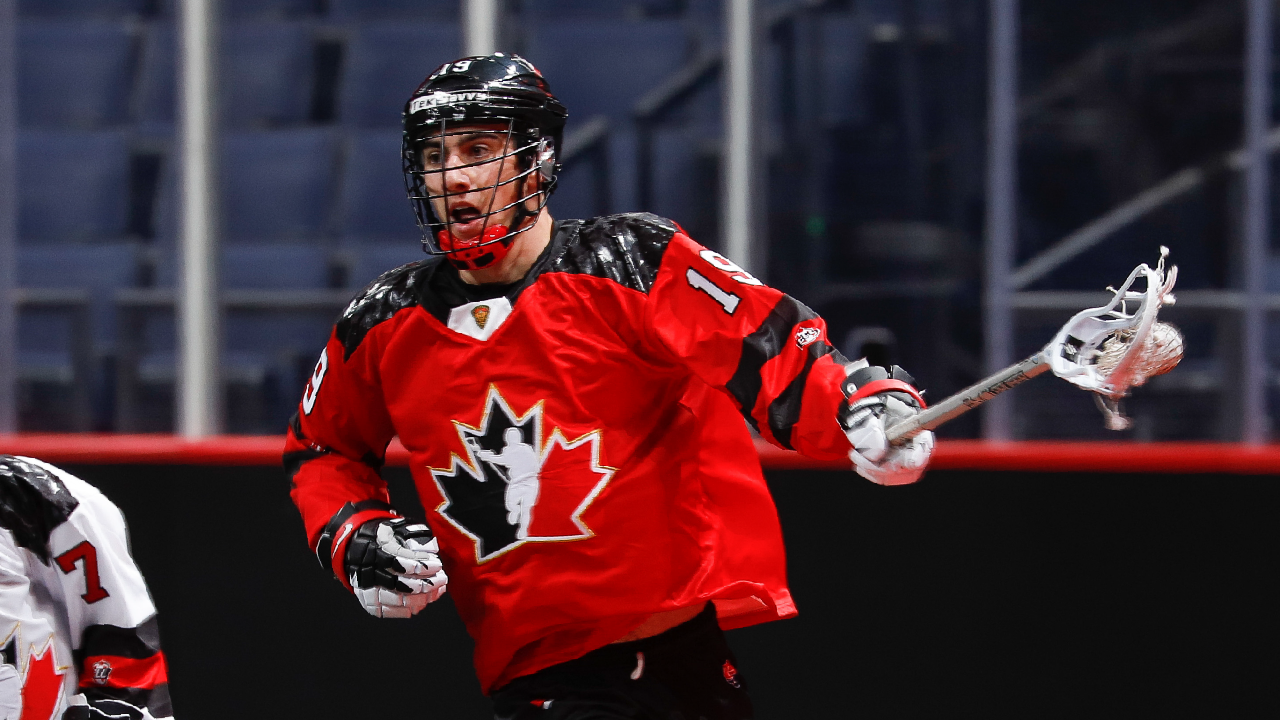 Nathan Thomas Pouliot at the 2021 IIJL World Junior Lacrosse Championship with Canada East