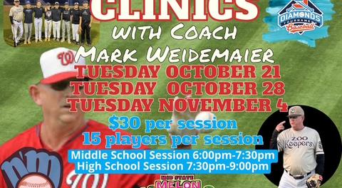 INFIELDER'S CLINICS WITH COACH MARK WEIDEMAIER