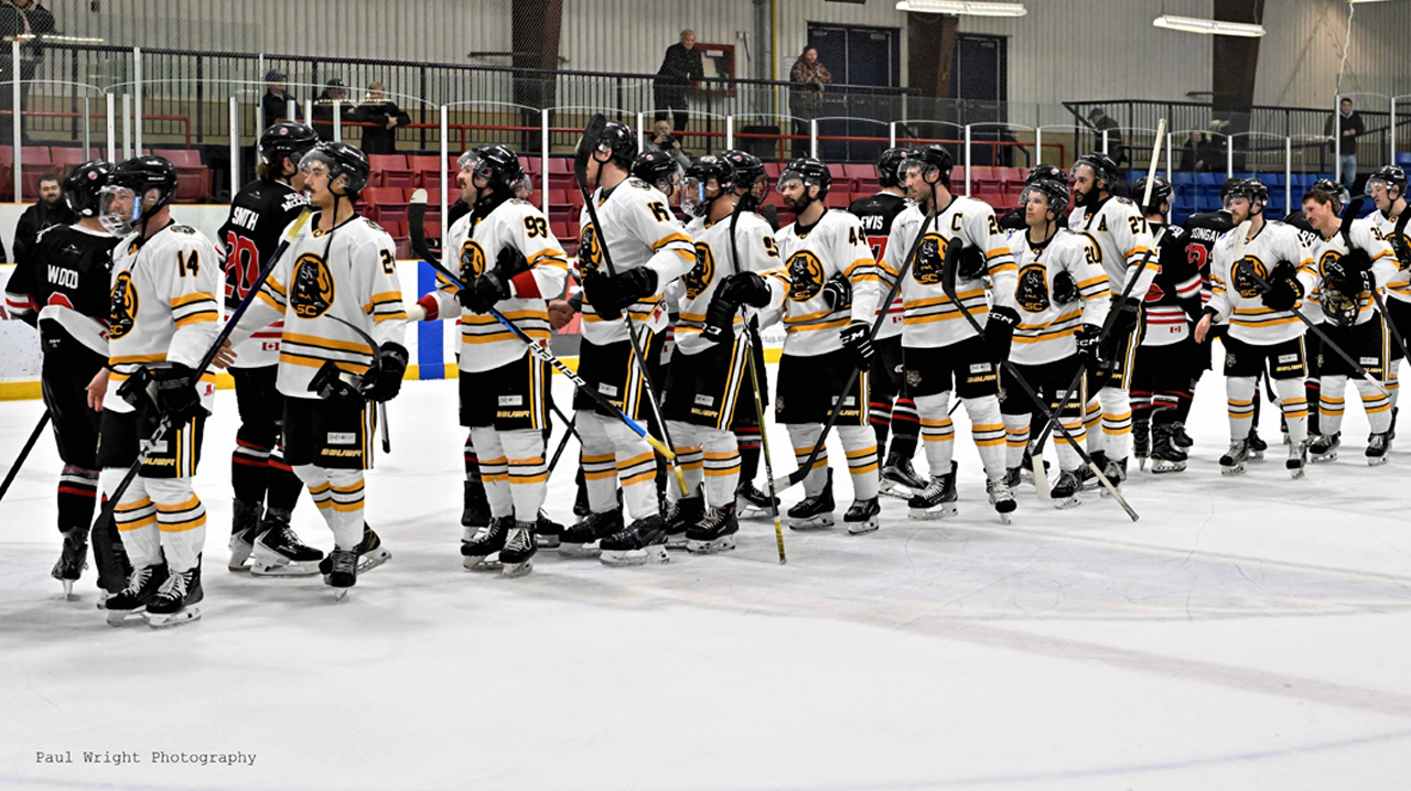 Tigers and McCoys shake hands at the end of the semi-final series