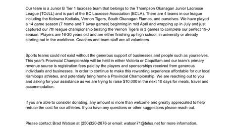 THE VENOM COULD USE YOUR HELP GETTING TO PROVINCIALS!