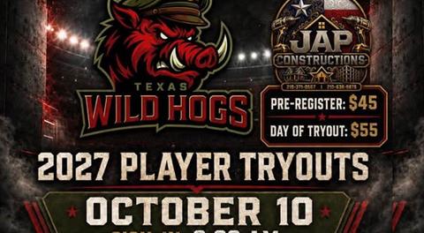 TEXAS WILD HOGS TO HOLD OPEN TRYOUT