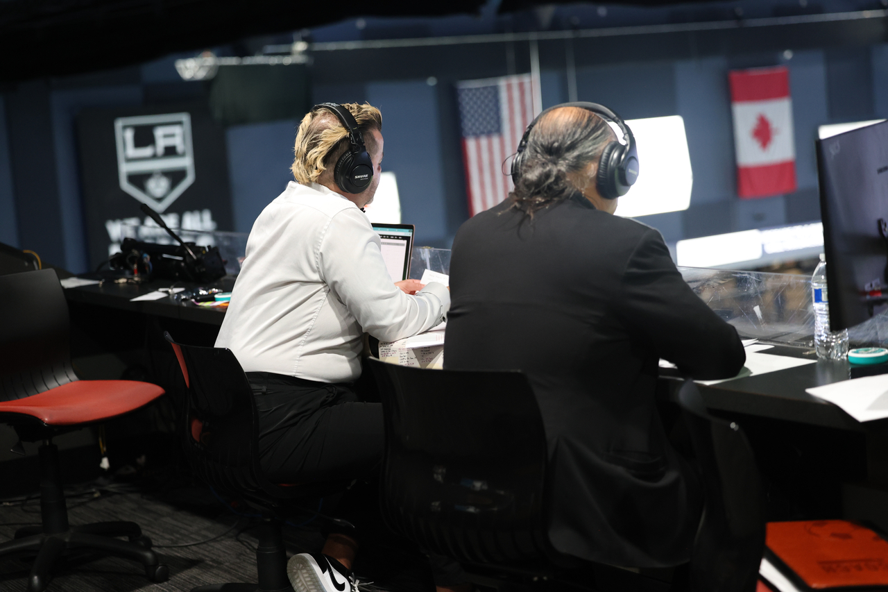 Christian Filimon in broadcast booth