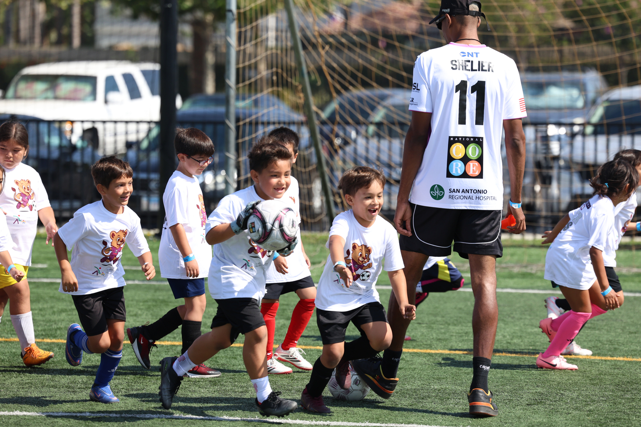 Kids at soccer camp.