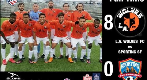 L.A. Wolves FC Defeats Sporting San Fernando, 8-0, in UPSL Spring 2018 Opener