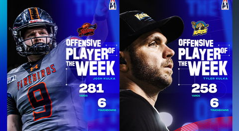 Arena Football One has announced its Week 2 Co-Offensive Players of the Week