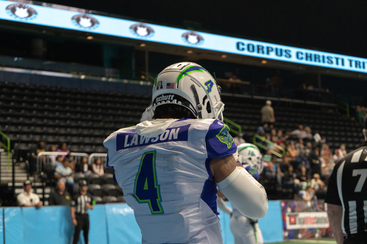 Michael Lawson preparing for the game.