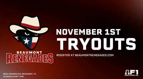 Beaumont Renegades to Host Open Tryouts November 1st