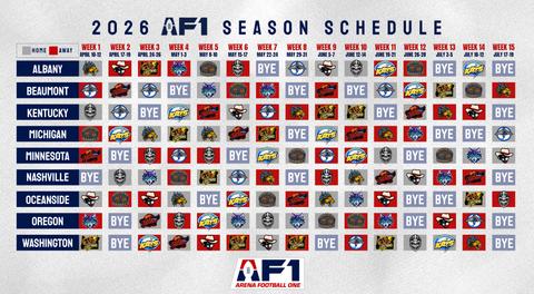 2026 AF1 Season Schedule – Week by Week