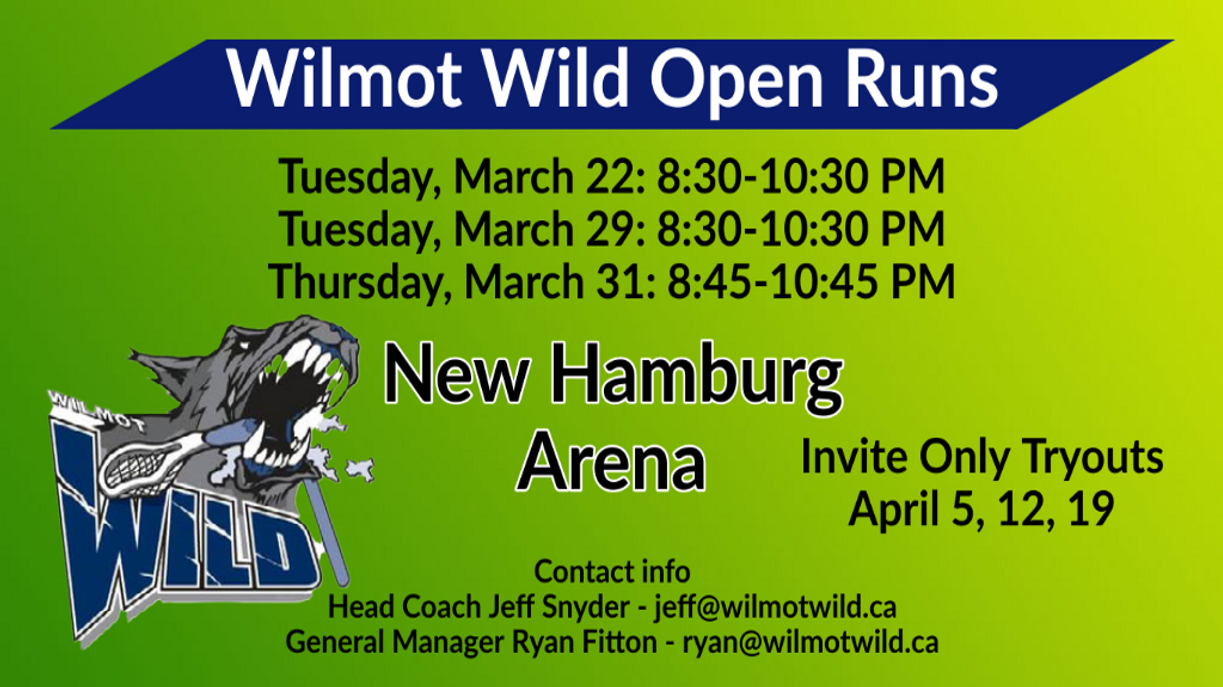 Wilmot Wild open tryouts scheduled Wilmot Wild