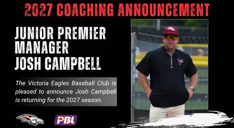 Eagles announce Josh Campbell returning as Junior Premier Manager for the 2027 Season
