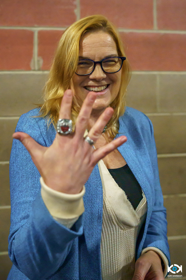 Laura Beverly with a 2024 Cleveland Crunch Championship ring
