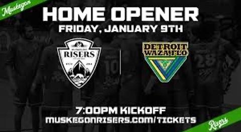 MUSKEGON RISERS WINS 1ST Game Hosting DETROIT WAZA FLO Jan 9 2026