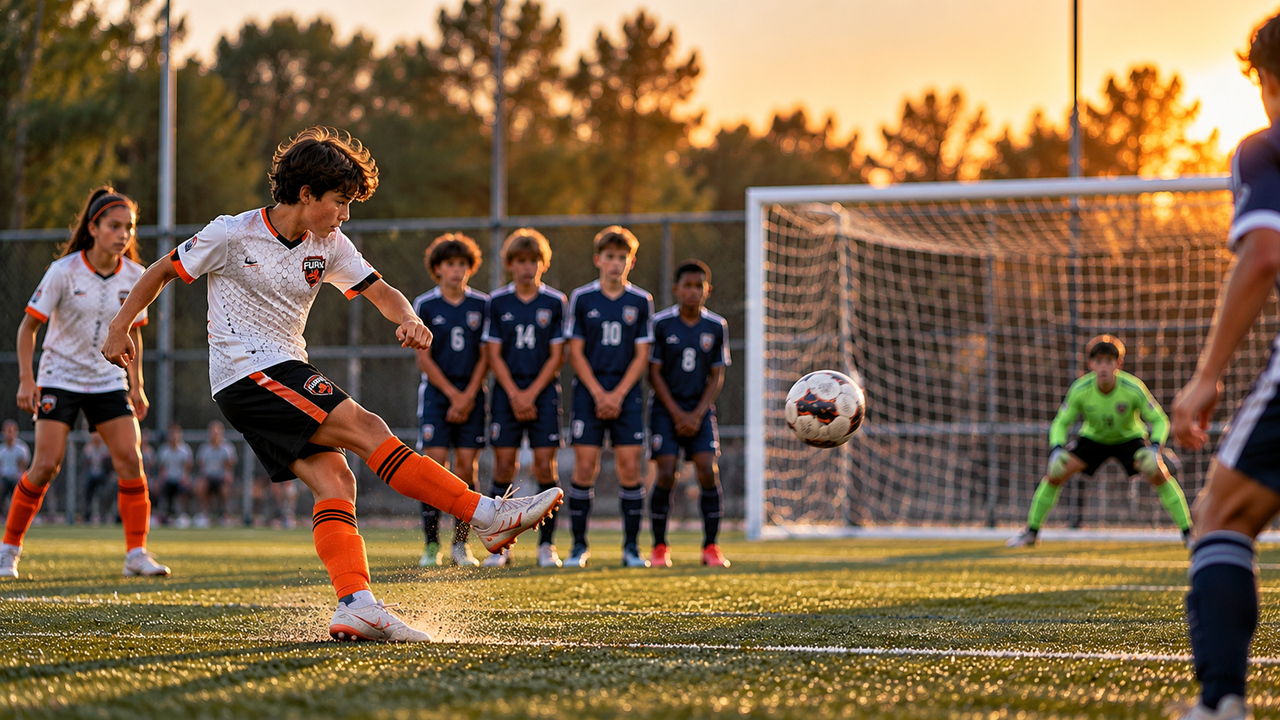 Fayetteville Fury players competing in tournament soccer