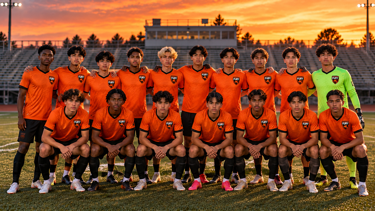 Older Fayetteville Fury player competing in soccer