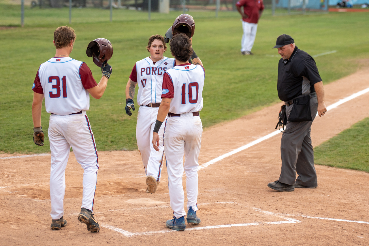 Corbin Wright (17), Braden Mauro (31) and Riley Stiles (10)
