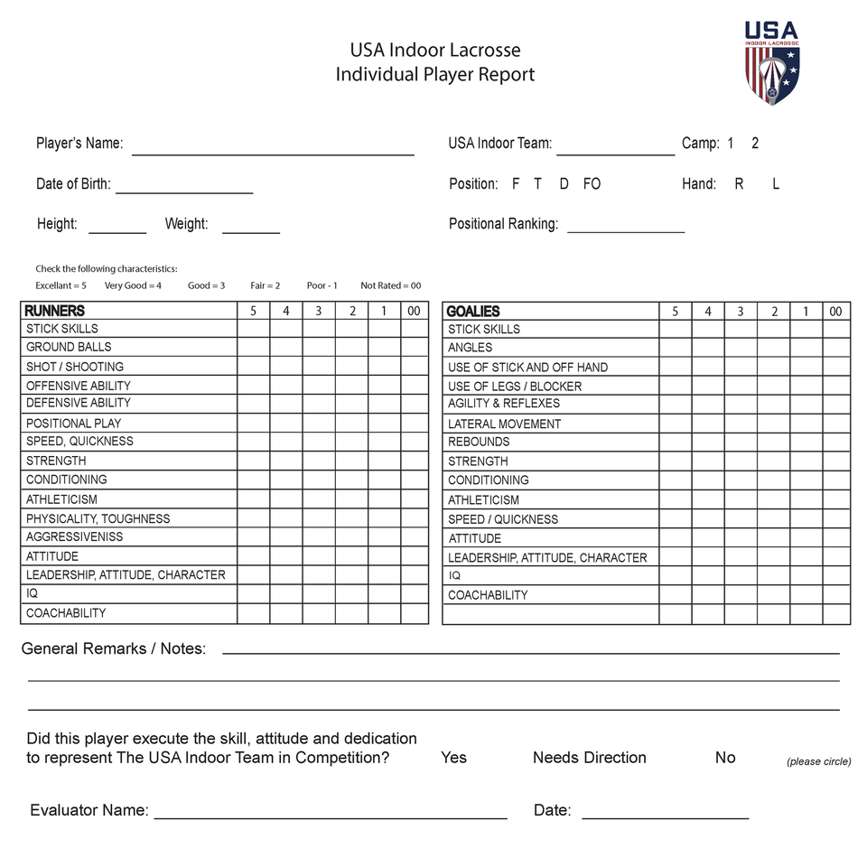 Individual Player Evaluation Report