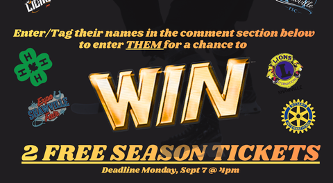 Check our Facebook page for a chance to win (2) Season Tickets