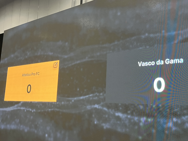 Halftime score at World Futsal Championship vs. Vasco da Gama in Orlando.
