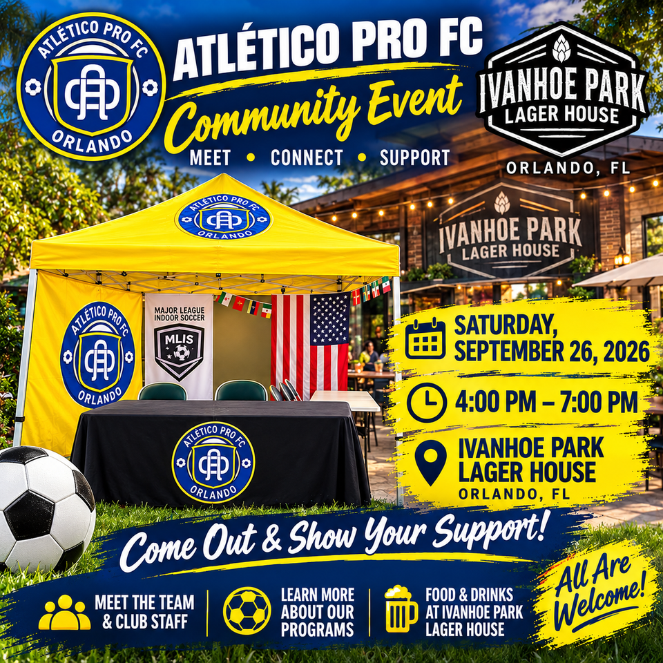 Atletico Pro FC event @ Ivanhoe Park Lager House 9/26/2026.