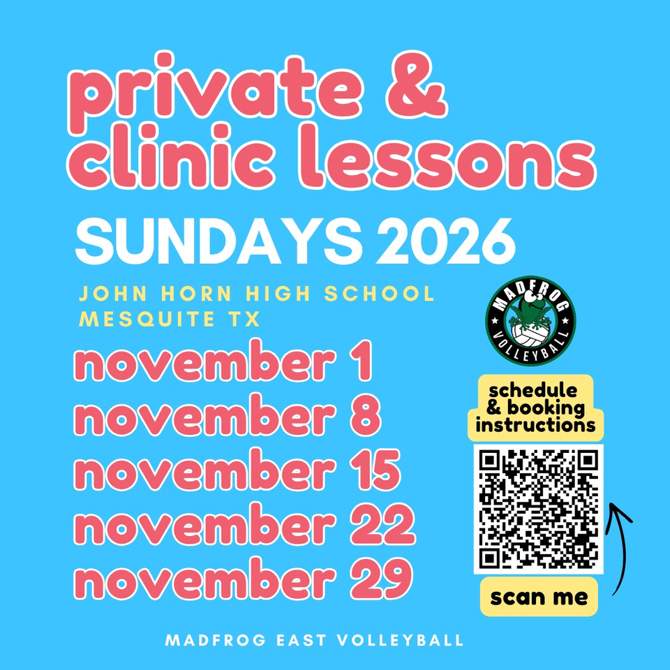 Private and clinic lessons November 2026 Sundays