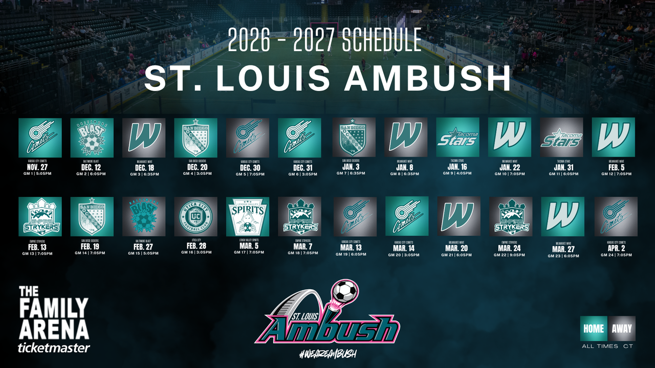 AMBUSH ANNOUNCE 2026-27 SEASON SCHEDULE - St. Louis Ambush