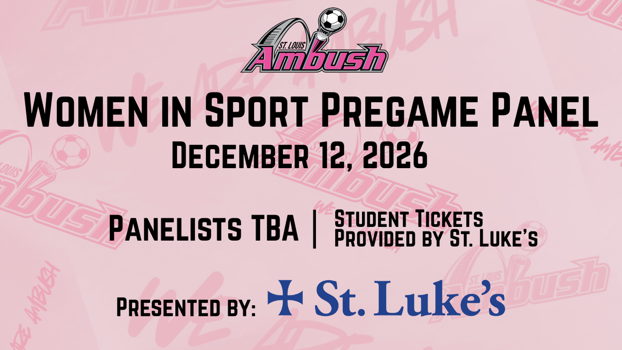 Women in Sport Pregame Panel website header - event presented by St. Lukes