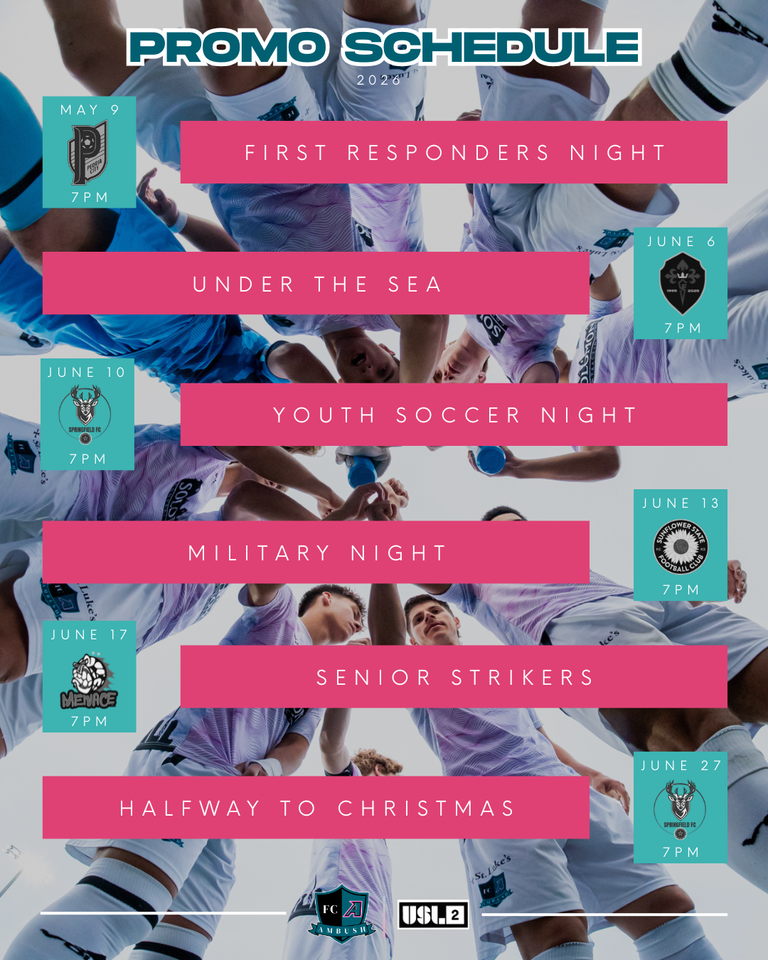 FC Ambush promotional schedule flyer