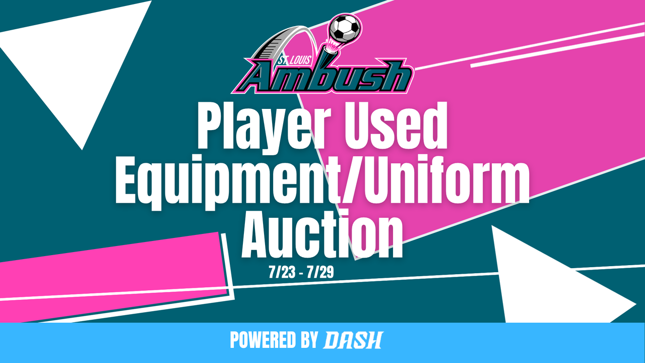 St. Louis Ambush player used equipment / uniform auction 7/23-7/29