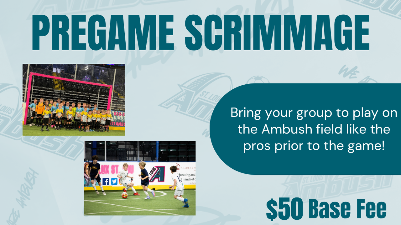 Pre-game scrimmage experience flyer