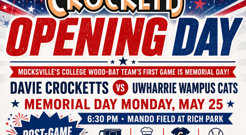 Davie Crocketts Set for Memorial Day Opening Night in Mocksville