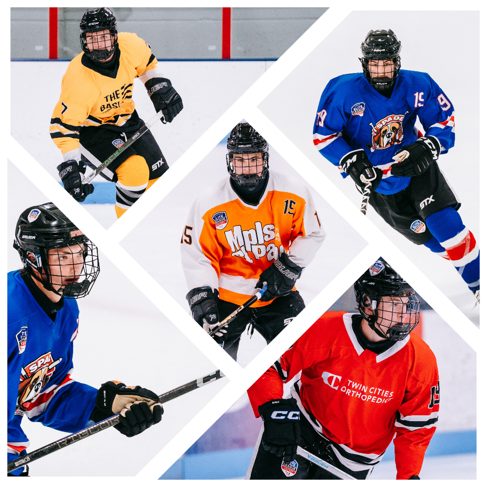 Five skaters from the Elite League are in a photo collage