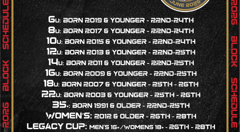 PAMA CUP 2026 - Block Schedule